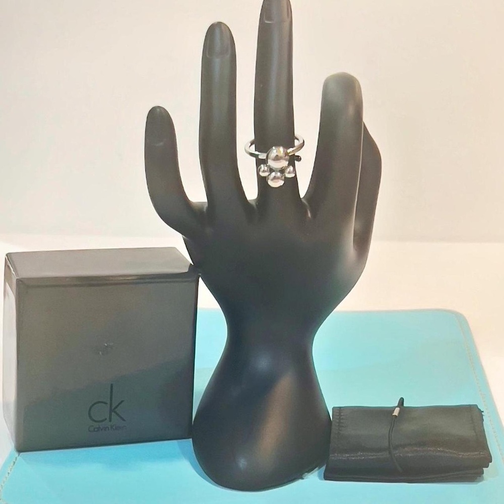 Calvin Klein Silver Spinning Fidget Ring - Size 6